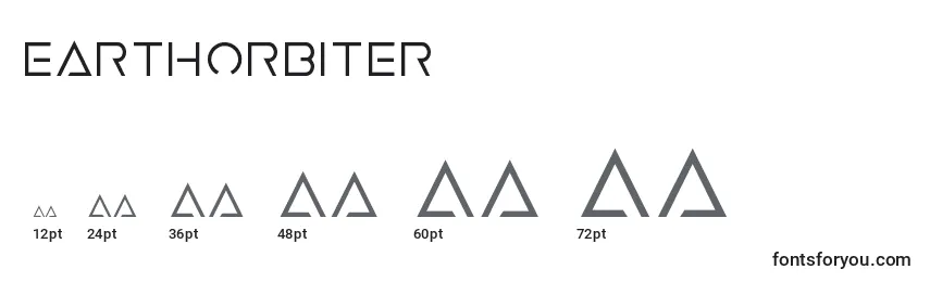 Размеры шрифта Earthorbiter