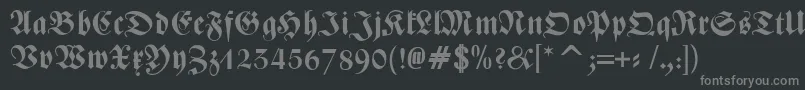 ZentenarFrakturOsfBold Font – Gray Fonts on Black Background