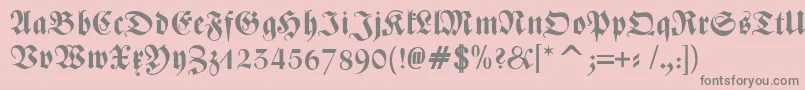 Weitere Informationen zur ZentenarFrakturOsfBold-Schriftart ZentenarFrakturOsfBold-Schriftart – Graue Schriften auf rosa Hintergrund