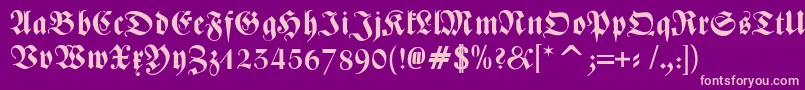 ZentenarFrakturOsfBold Font – Pink Fonts on Purple Background