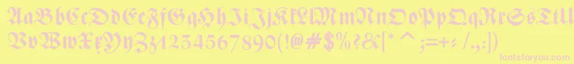 ZentenarFrakturOsfBold Font – Pink Fonts on Yellow Background