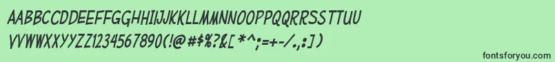 MufferawcdItalic Font – Black Fonts on Green Background