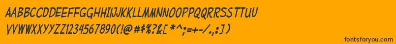 MufferawcdItalic Font – Black Fonts on Orange Background