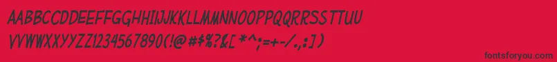 MufferawcdItalic Font – Black Fonts on Red Background