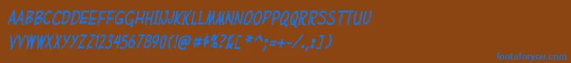 MufferawcdItalic Font – Blue Fonts on Brown Background