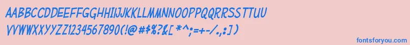 MufferawcdItalic Font – Blue Fonts on Pink Background