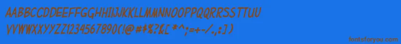 MufferawcdItalic Font – Brown Fonts on Blue Background