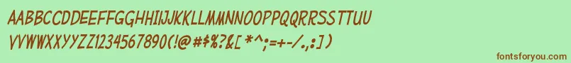 Шрифт MufferawcdItalic – коричневые шрифты на зелёном фоне