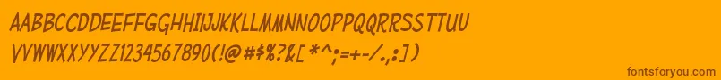 MufferawcdItalic Font – Brown Fonts on Orange Background