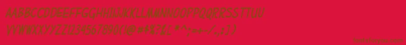 MufferawcdItalic Font – Brown Fonts on Red Background
