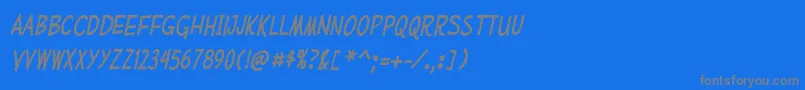 フォントMufferawcdItalic – 青い背景に灰色の文字