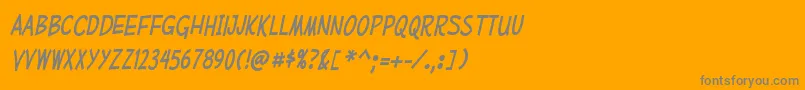 MufferawcdItalic-Schriftart – Graue Schriften auf orangefarbenem Hintergrund