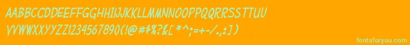 MufferawcdItalic Font – Green Fonts on Orange Background