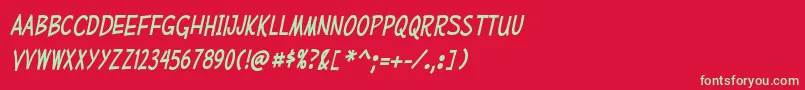 MufferawcdItalic Font – Green Fonts on Red Background