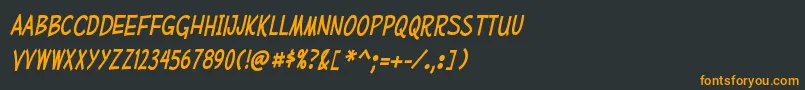 Шрифт MufferawcdItalic – оранжевые шрифты на чёрном фоне