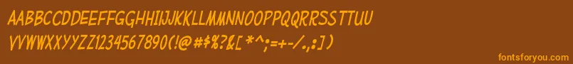 MufferawcdItalic Font – Orange Fonts on Brown Background
