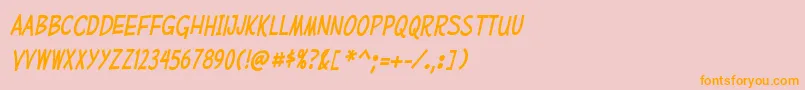 MufferawcdItalic Font – Orange Fonts on Pink Background