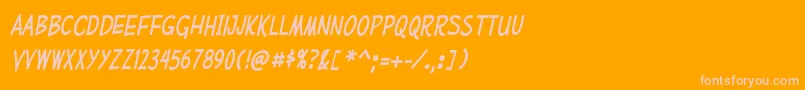 MufferawcdItalic Font – Pink Fonts on Orange Background