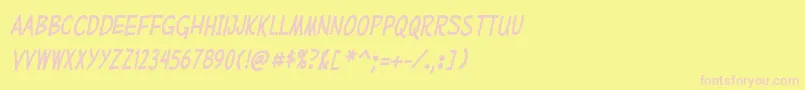 MufferawcdItalic Font – Pink Fonts on Yellow Background
