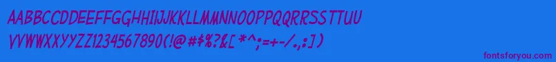 MufferawcdItalic Font – Purple Fonts on Blue Background