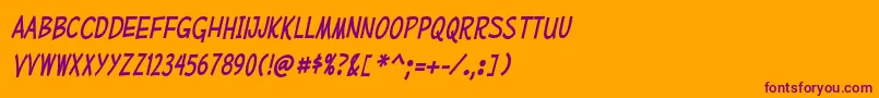 MufferawcdItalic Font – Purple Fonts on Orange Background
