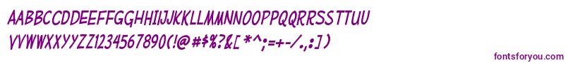 MufferawcdItalic Font – Purple Fonts on White Background