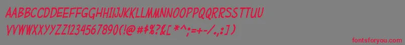 MufferawcdItalic Font – Red Fonts on Gray Background