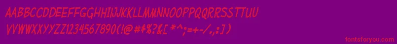 MufferawcdItalic Font – Red Fonts on Purple Background