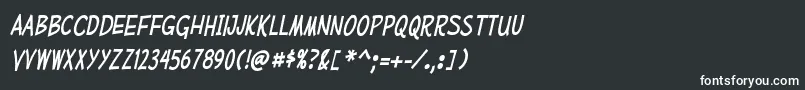 フォントMufferawcdItalic – 白い文字