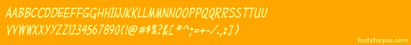 MufferawcdItalic Font – Yellow Fonts on Orange Background