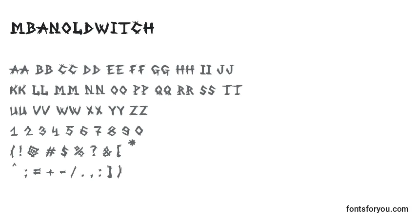 Czcionka MbAnOldWitch – alfabet, cyfry, specjalne znaki