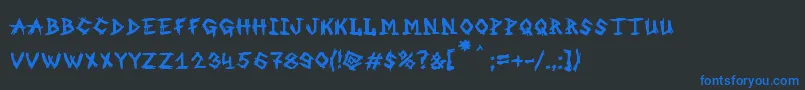 フォントMbAnOldWitch – 黒い背景に青い文字