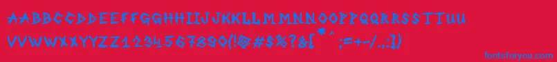 MbAnOldWitch Font – Blue Fonts on Red Background