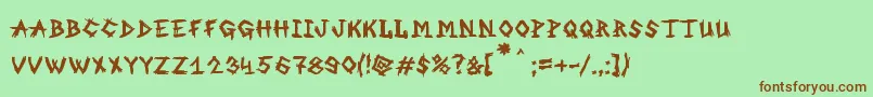 MbAnOldWitch Font – Brown Fonts on Green Background