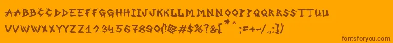 MbAnOldWitch Font – Brown Fonts on Orange Background