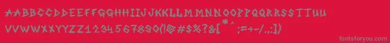 フォントMbAnOldWitch – 赤い背景に灰色の文字