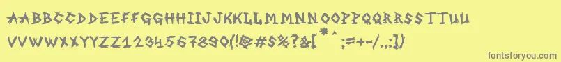 MbAnOldWitch Font – Gray Fonts on Yellow Background