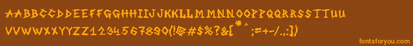 MbAnOldWitch Font – Orange Fonts on Brown Background