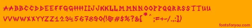 MbAnOldWitch Font – Red Fonts on Orange Background