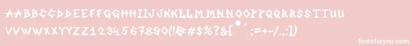 フォントMbAnOldWitch – ピンクの背景に白い文字