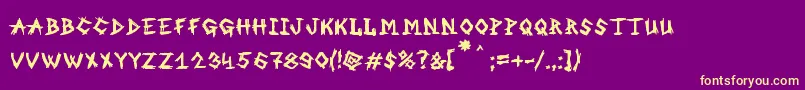 フォントMbAnOldWitch – 紫の背景に黄色のフォント