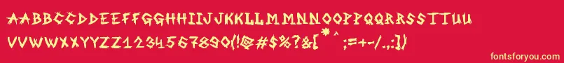 MbAnOldWitch Font – Yellow Fonts on Red Background