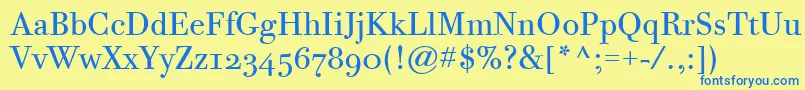 BodoniTwelveOsItcTtBook Font – Blue Fonts on Yellow Background