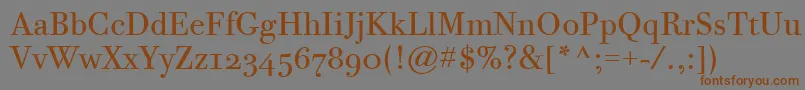 BodoniTwelveOsItcTtBook Font – Brown Fonts on Gray Background
