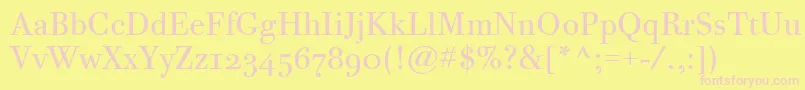 BodoniTwelveOsItcTtBook Font – Pink Fonts on Yellow Background