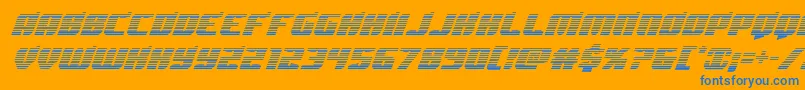 Czcionka Spartacograd – niebieskie czcionki na pomarańczowym tle
