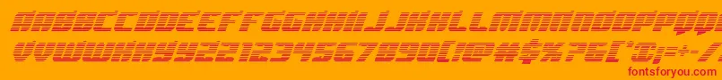 Spartacograd-Schriftart – Rote Schriften auf orangefarbenem Hintergrund