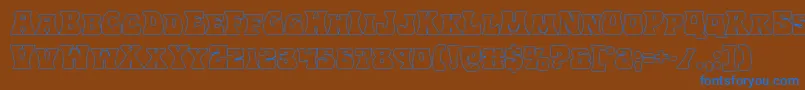 Hippocketout Font – Blue Fonts on Brown Background