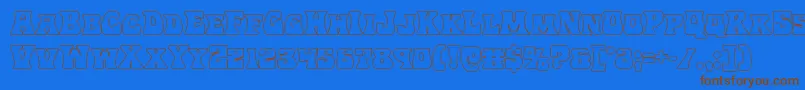 Hippocketout Font – Brown Fonts on Blue Background