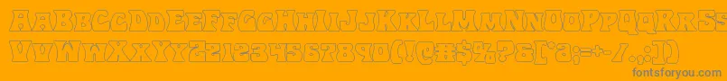 Hippocketout-Schriftart – Graue Schriften auf orangefarbenem Hintergrund